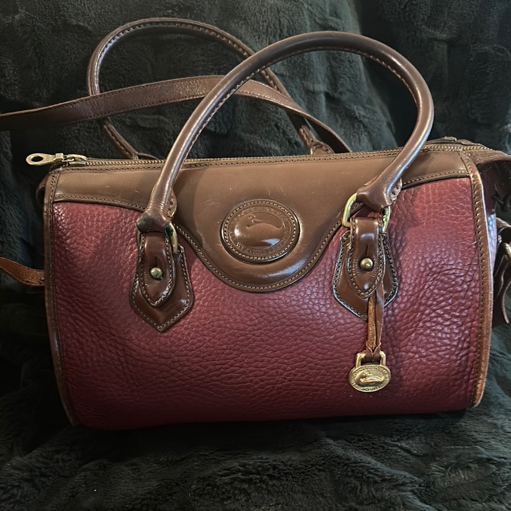 Dooney & Bourke Red and Brown Leather Satchel